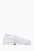 Lace-up Sneakers in Knit Mesh & Melange Leather