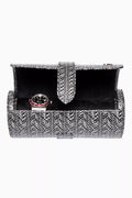 Marlow Three Watch Roll in Snakeskin-embossed Leather