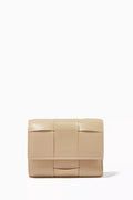 Mini Tri-fold Zip Wallet in Intrecciato Nappa