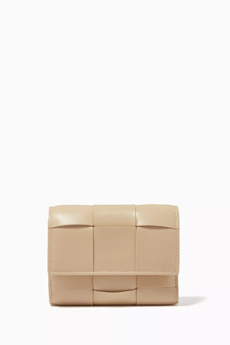 Mini Tri-fold Zip Wallet in Intrecciato Nappa