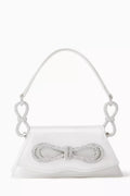 Mini Samantha Double Bow Shoulder Bag in Satin