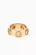Milgrain Logo Ring in 18kt Gold Plating