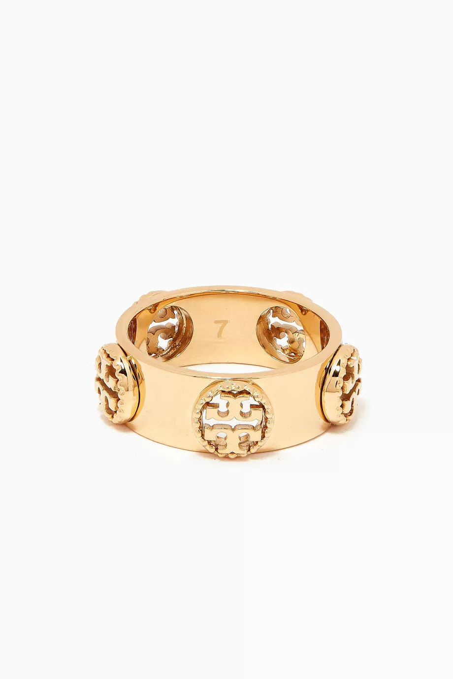 Milgrain Logo Ring in 18kt Gold Plating