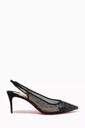 Follies Strass Sling 70 Pumps in Mesh & Suede