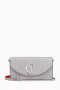 Loubi54 Clutch Bag in Glittery Leather