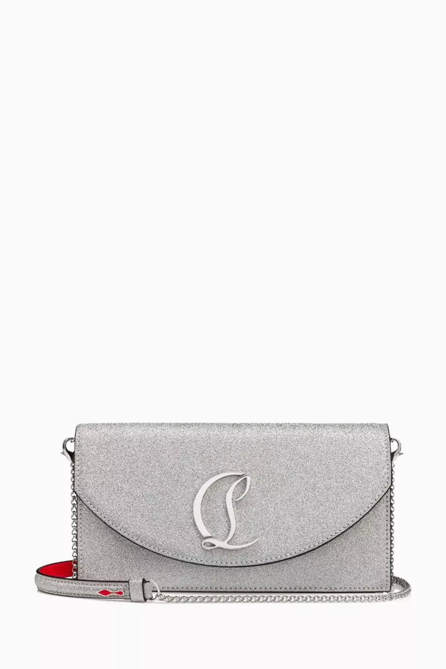 Loubi54 Clutch Bag in Glittery Leather