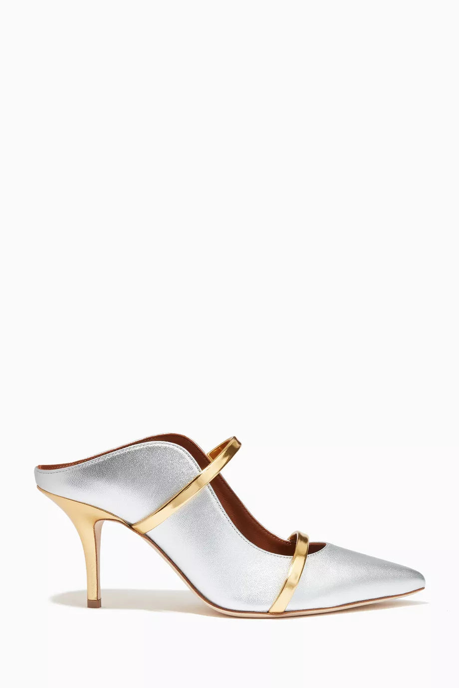 Maureen 70 Mules in Metallic Nappa