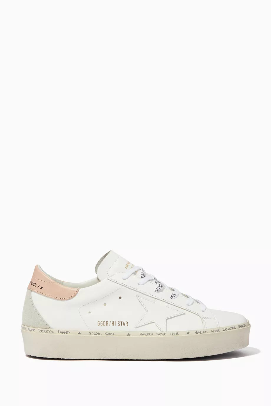 Hi Star Sneakers with Contrast Heel Tab in Leather