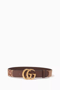 GG Marmont Wide Belt in Jumbo GG Canvas