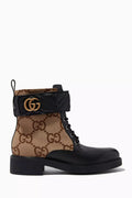 GG Marmont Ankle Boots in GG Supreme Canvas & Leather