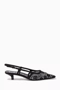 GG Slingback Pumps in Crystal-embellished Mesh