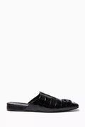 Cosy BB Mules in Croc-embossed Leather