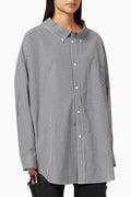 Cocoon Swing Shirt in Checkered Cotton Poplin