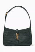 Le 5 À 7 Hobo Bag in Crocodile-embossed Shiny Leather