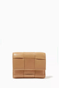 Mini Tri-fold Zip Wallet in Intrecciato Nappa