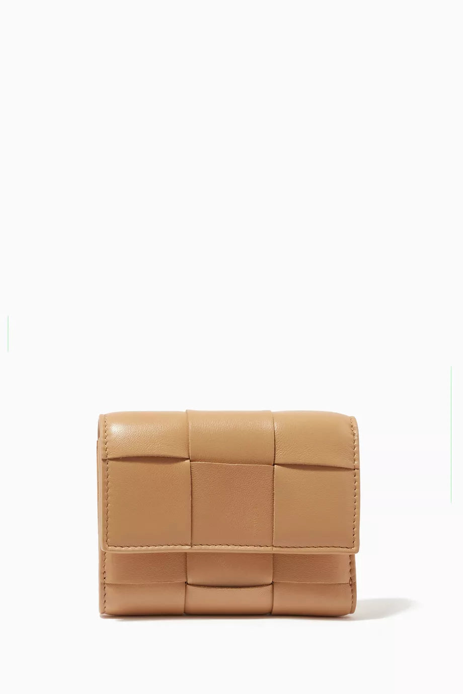 Mini Tri-fold Zip Wallet in Intrecciato Nappa