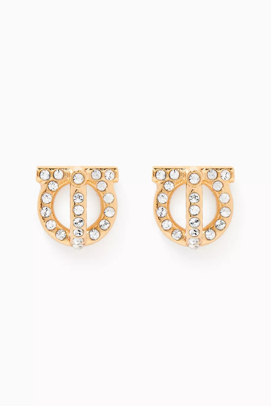 Giancini 3D Earrings with Crystals in Brass