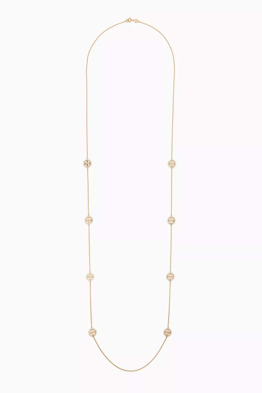 Miller Pavé Long Necklace in Brass