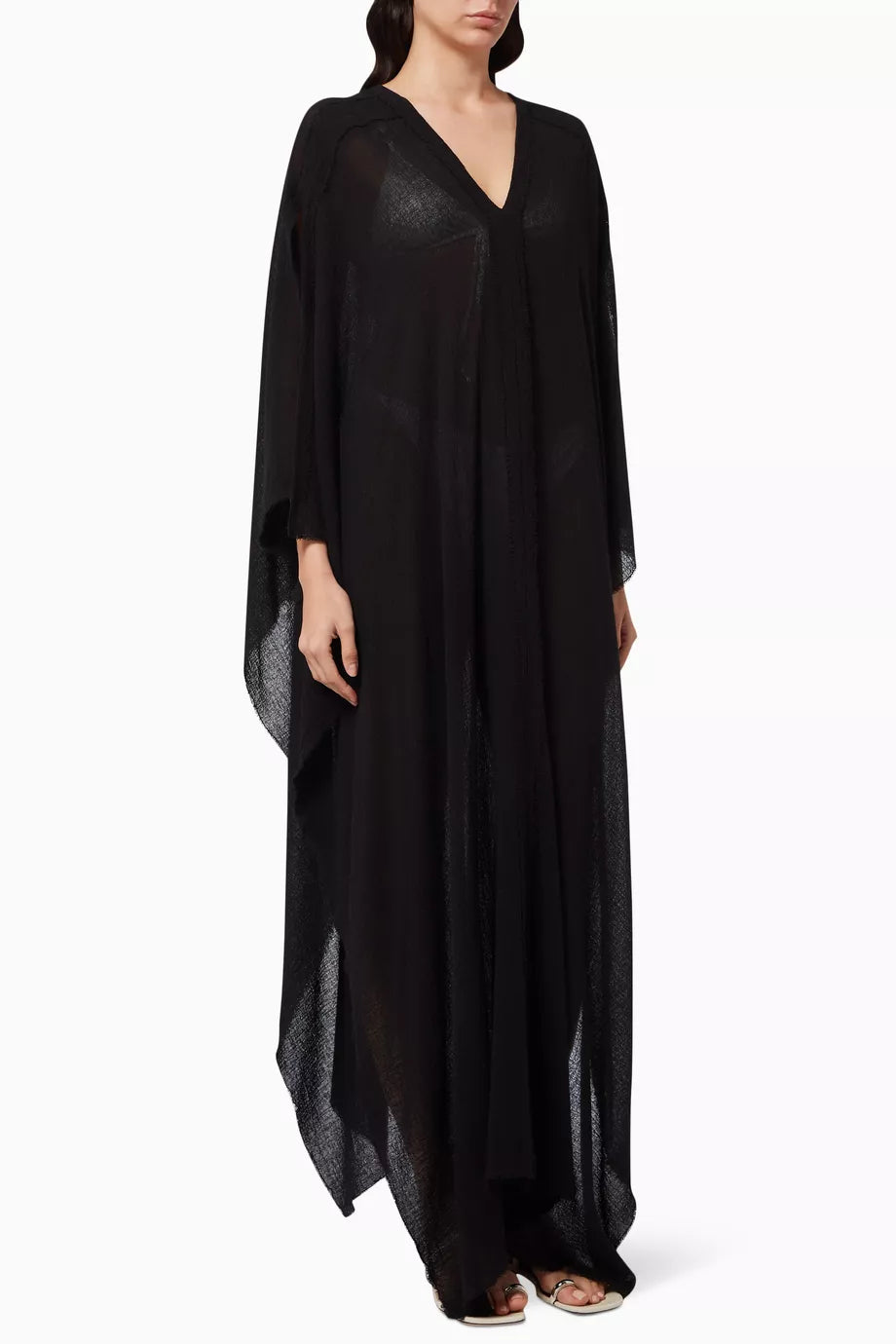 Koyok Long Poncho in Cotton Gauze