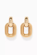 Greca Earrings in Raw Brass