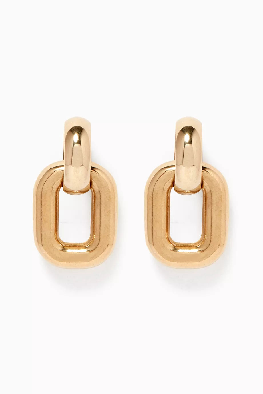 Greca Earrings in Raw Brass