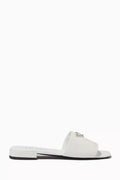 Logo Enamel Mules in Leather