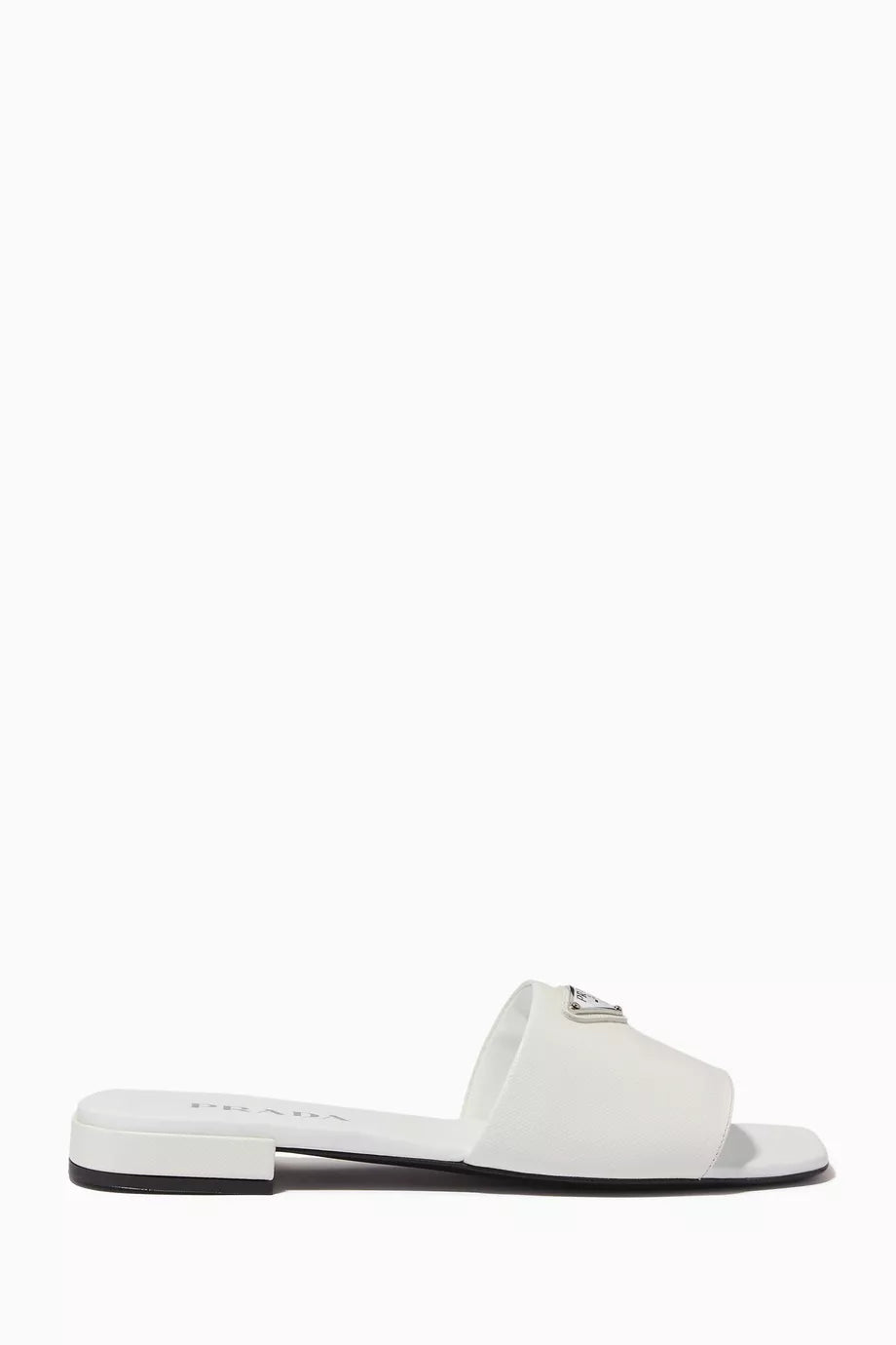 Logo Enamel Mules in Leather