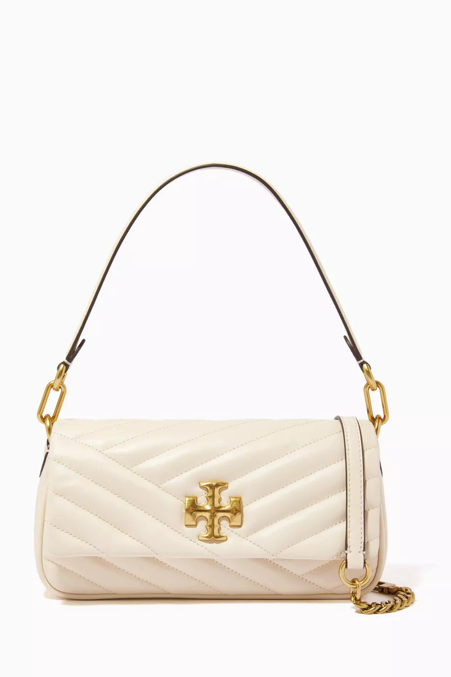 Kira Chevron Small Shoulder Bag in Quilted Leather