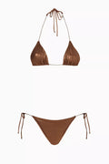 Beaded Chain Bikini Set in Metallic Lycra