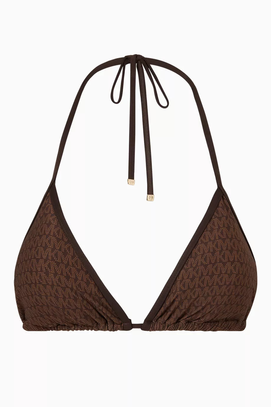 All-over Logo Triangle Bikini Top in Stretch Nylon