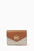 Greenwich Medium Tri-fold Envelope Wallet in Canvas & Leather