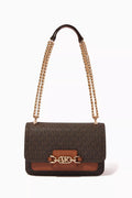 Heather Large Shoulder Bag in Logo Canvas
