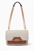 Heather Large Shoulder Bag in Logo Canvas