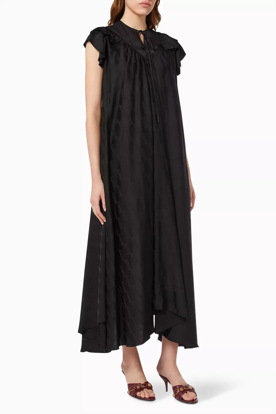 Allover BB Logo Flou Dress in Viscose