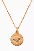 Medusa Coin Pendant Necklace in Brass