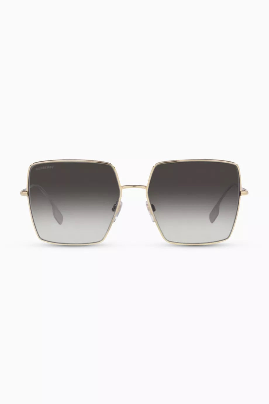 Icon Stripe Detail Oversized Square Frame Sunglasses in Metal