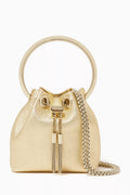 Micro Bon Bon Bucket Bag in Metallic Nappa