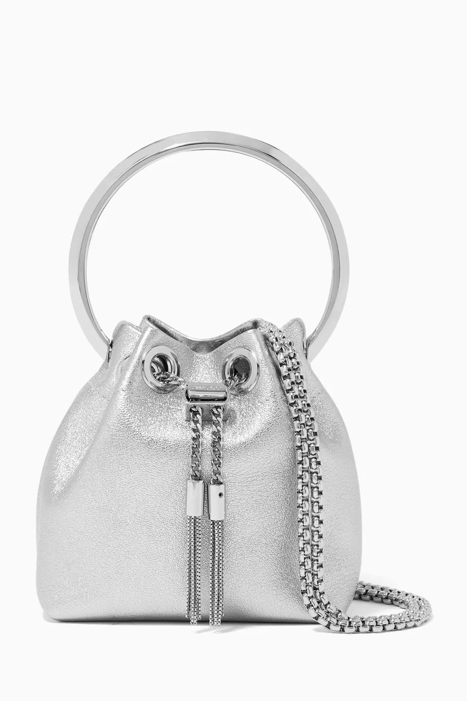 Micro Bon Bon Bucket Bag in Metallic Nappa