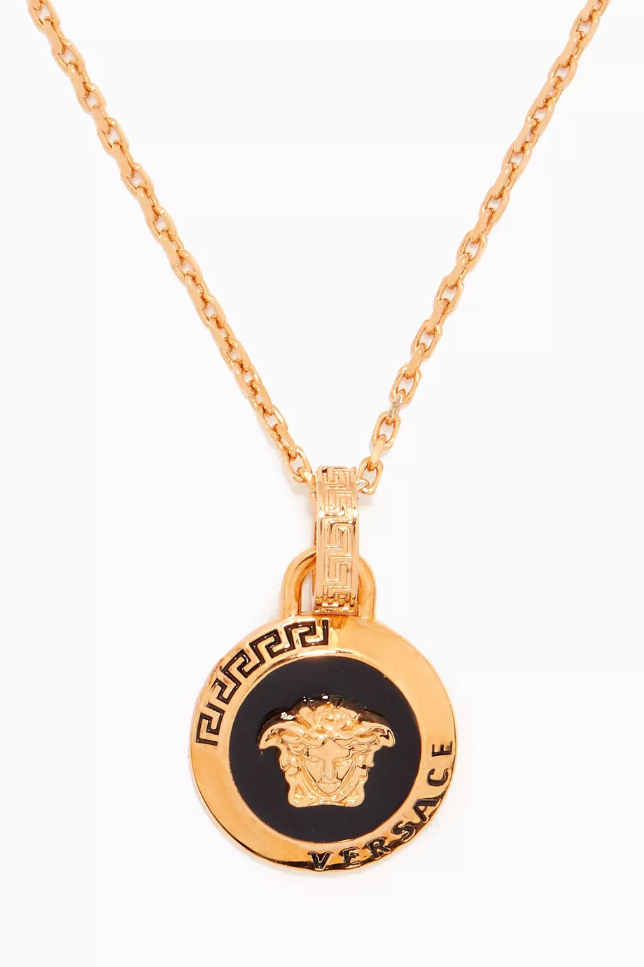 Medusa Coin Necklace in Gold-toned Brass