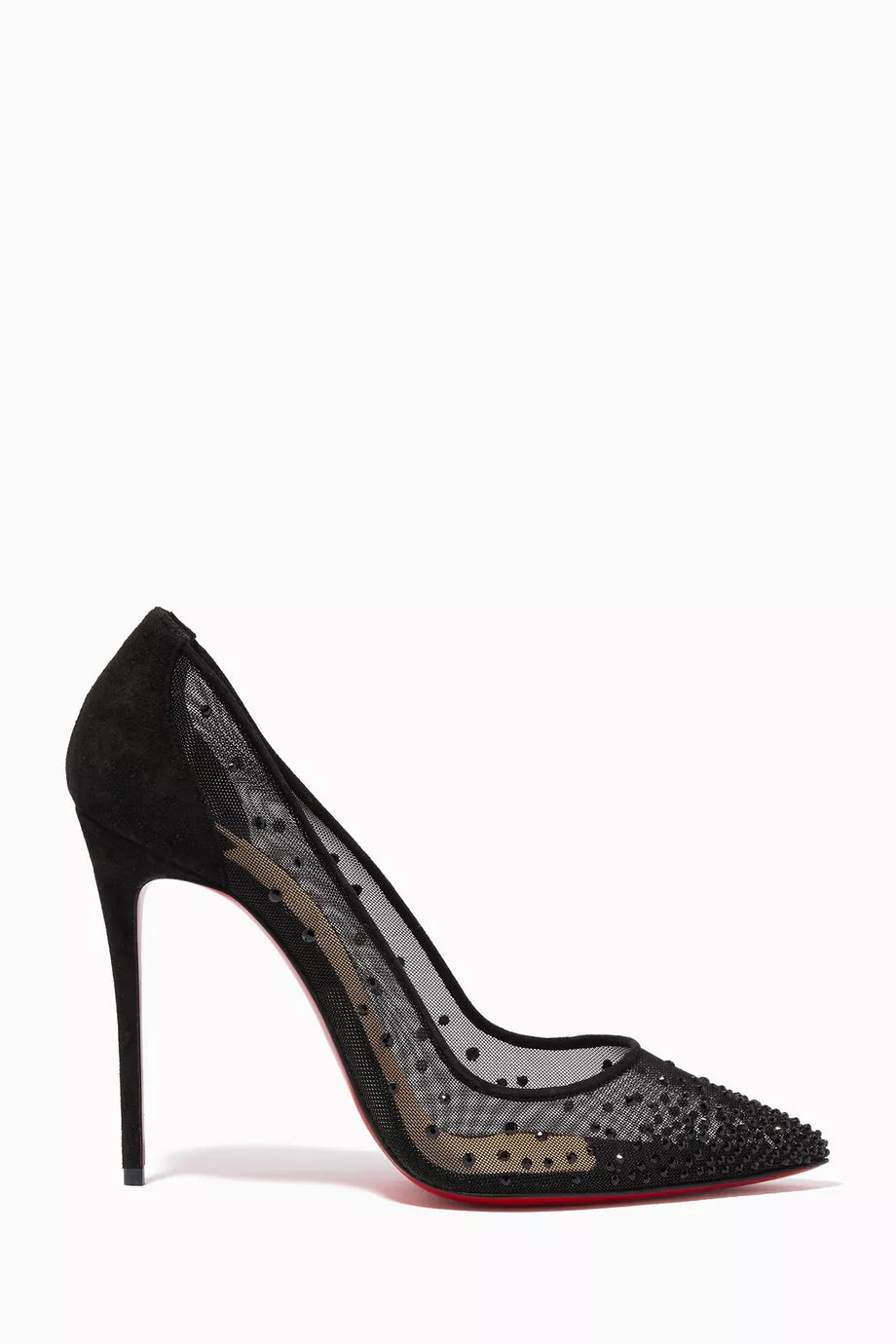 Follies Strass 100 Pumps in Mesh & Suede