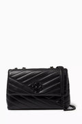 Kira Chevron Convertible Shoulder Bag in Leather