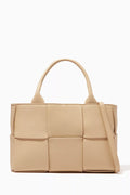 Mini Arco Tote Bag in Intreccio Leather