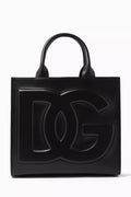Small DG Daily Shopper Tote Bag in Calfskin