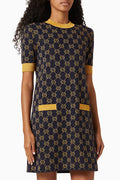 GG Dress in Lamé Cotton Jacquard