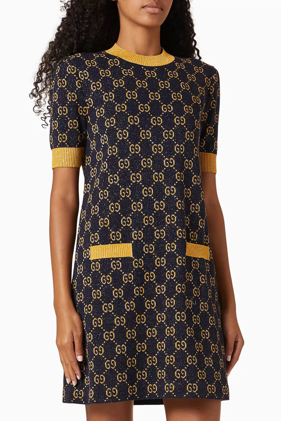 GG Dress in Lamé Cotton Jacquard