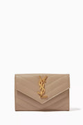 Cassandre Matelassé Small Envelope  Wallet in Embossed Leather