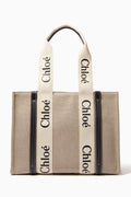 Medium Woody Tote Bag in Canvas