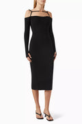 La Robe Sierra Cut-out Midi Dress in Viscose-blend