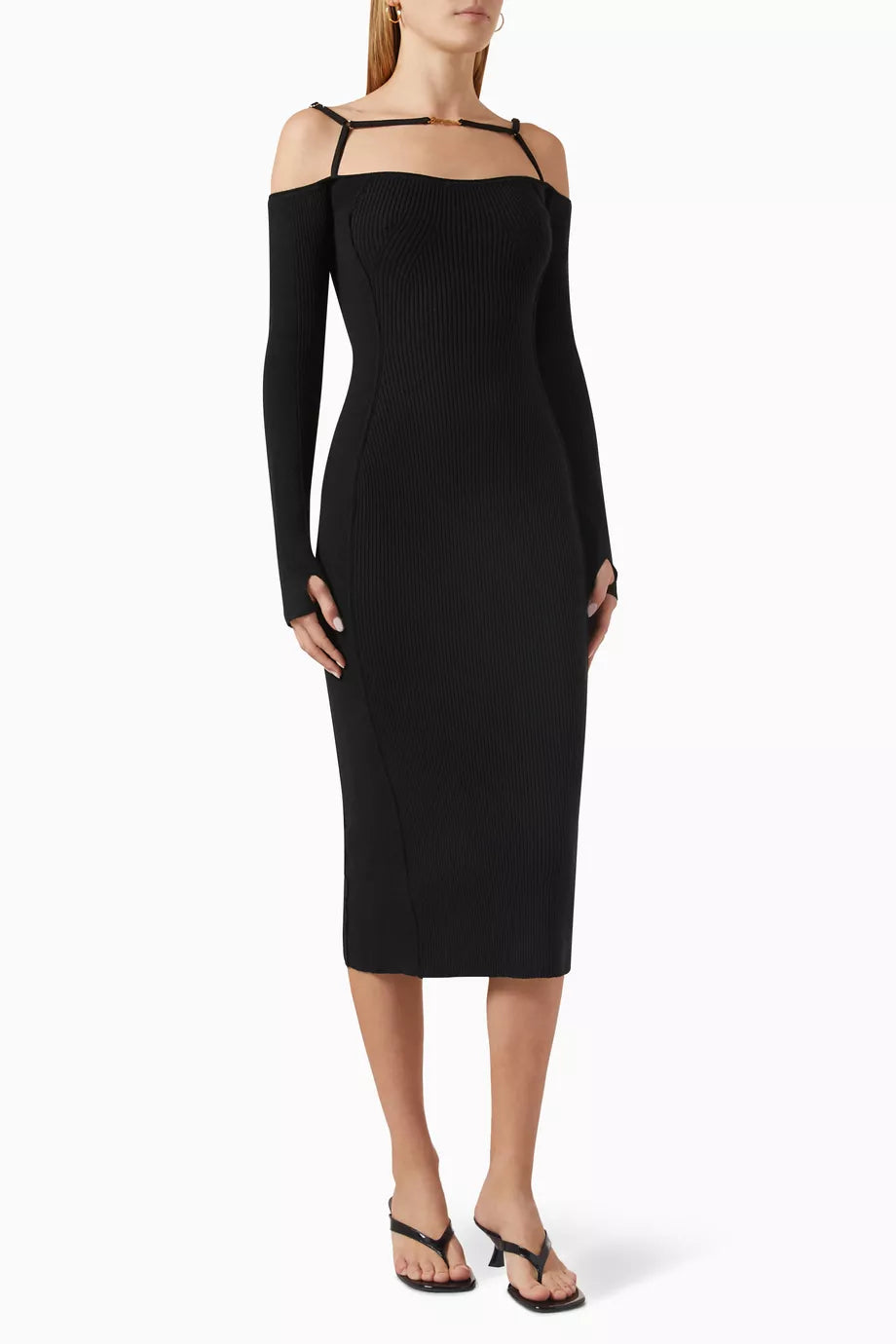 La Robe Sierra Cut-out Midi Dress in Viscose-blend