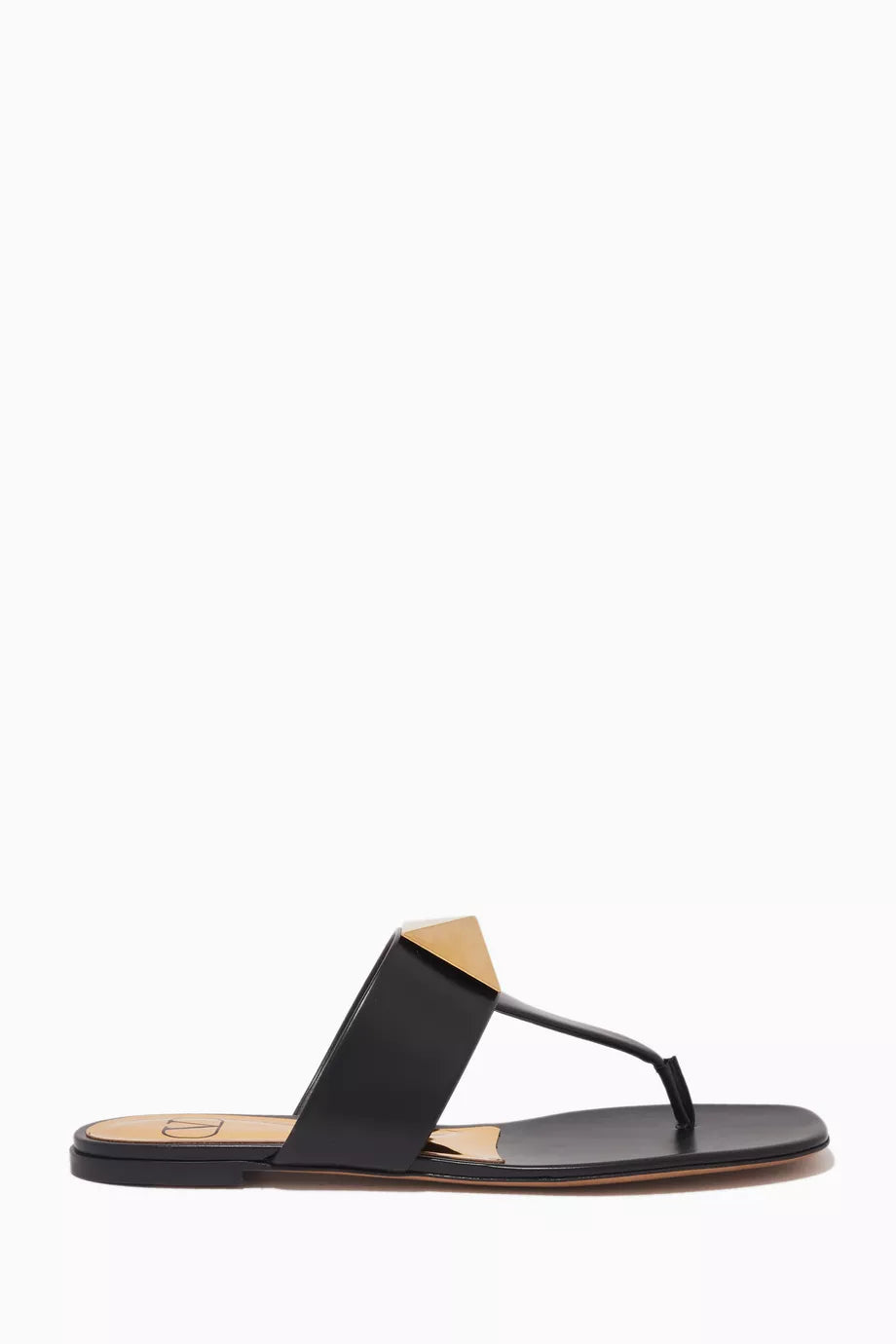 Valentino Garavani One Stud Flat Thong Sandals in Leather